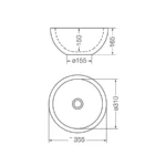 Bacha Apoyo Persis 35x35x16,5 Ferrum - Imagen 2