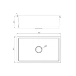 Bacha Cocina Acero Inox 75x45x22 Peirano - Imagen 4