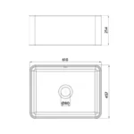 Bacha Cocina Apoyo 61x46x26 Peirano - Imagen 4