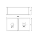 Bacha Cocina Apoyo Doble 84x46x26 Peirano - Imagen 4