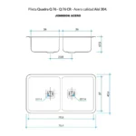 Bacha Cocina Quadra Q76 Johnson (71x37x17) - Imagen 4