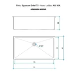 Bacha Cocina Signature Enkel 75 Johnson (75x42x22) - Imagen 4