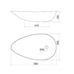 Bacha Ovalada 58x36x11 Peirano - Imagen 2