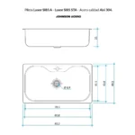 Bacha Cocina Luxor SI85 A Johnson (85x49x21) - Imagen 3