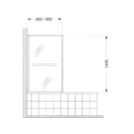 Mampara Baja Rebatible Con Toallero Khios Ferrum - Imagen 2