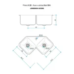 Bacha Esquinera X 28 Johnson (62x62x15) - Imagen 4