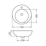 Lavatorio Apoyo Tori 40x40x12 Ferrum - Image 2