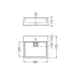Lavatorio Apoyo Qubiq 51x46x15 Ferrum - Imagen 2