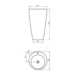 Lavatorio Pedestal Milos 84x50x50 Ferrum - Imagen 2