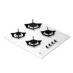 Anafe a gas de 4 hornallas Spezia IV TST con superficie de vidrio templado blanco y rejillas individuales
