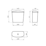 Depósito Apoyar Simple Descarga 9L Mayo Ferrum DFLXF-B - Imagen 2