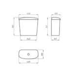 Depósito Colgar Simple Descarga 9L Mayo Ferrum DFCXF-B - Imagen 2