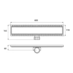 Desagüe Lineal Abs - Acero 60cm Ideal - Imagen 4